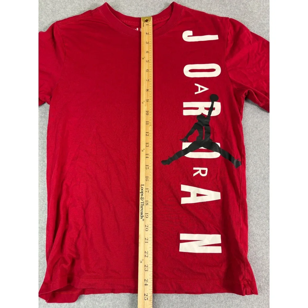 Jordan Mens Red Graphic T-Shirt Jumpman Logo Short Sleeve BV0086-687 Size S